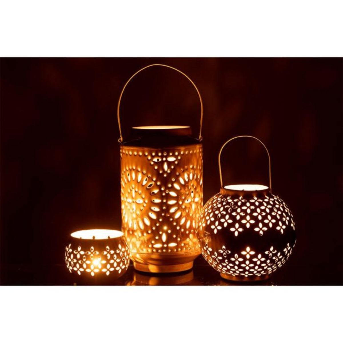 Paris Prix Lanterne Cylindrique Métal  Sévilla  45cm Ocre