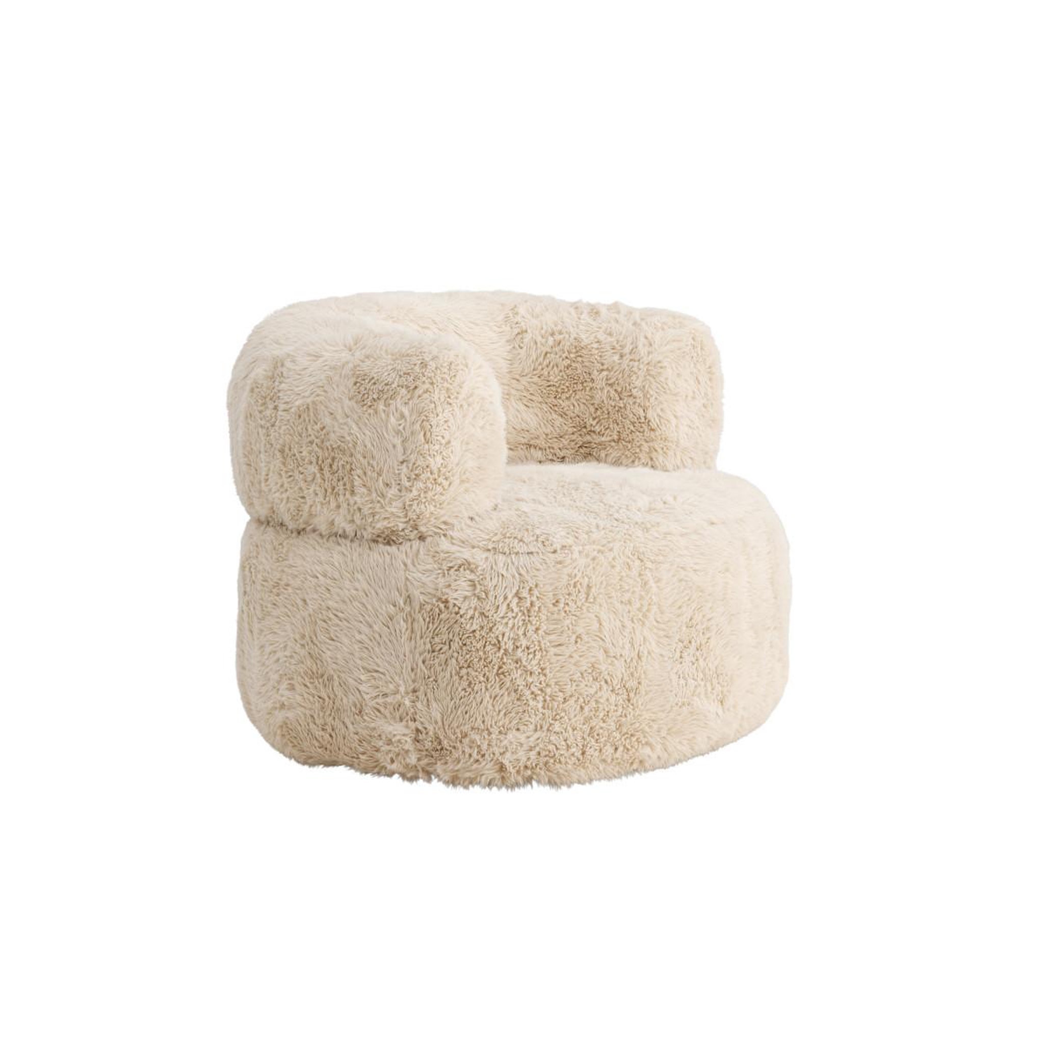 Voir la diapositive 4 : Paris Prix Fauteuil design effet fourrure  gert  87cm blanc
