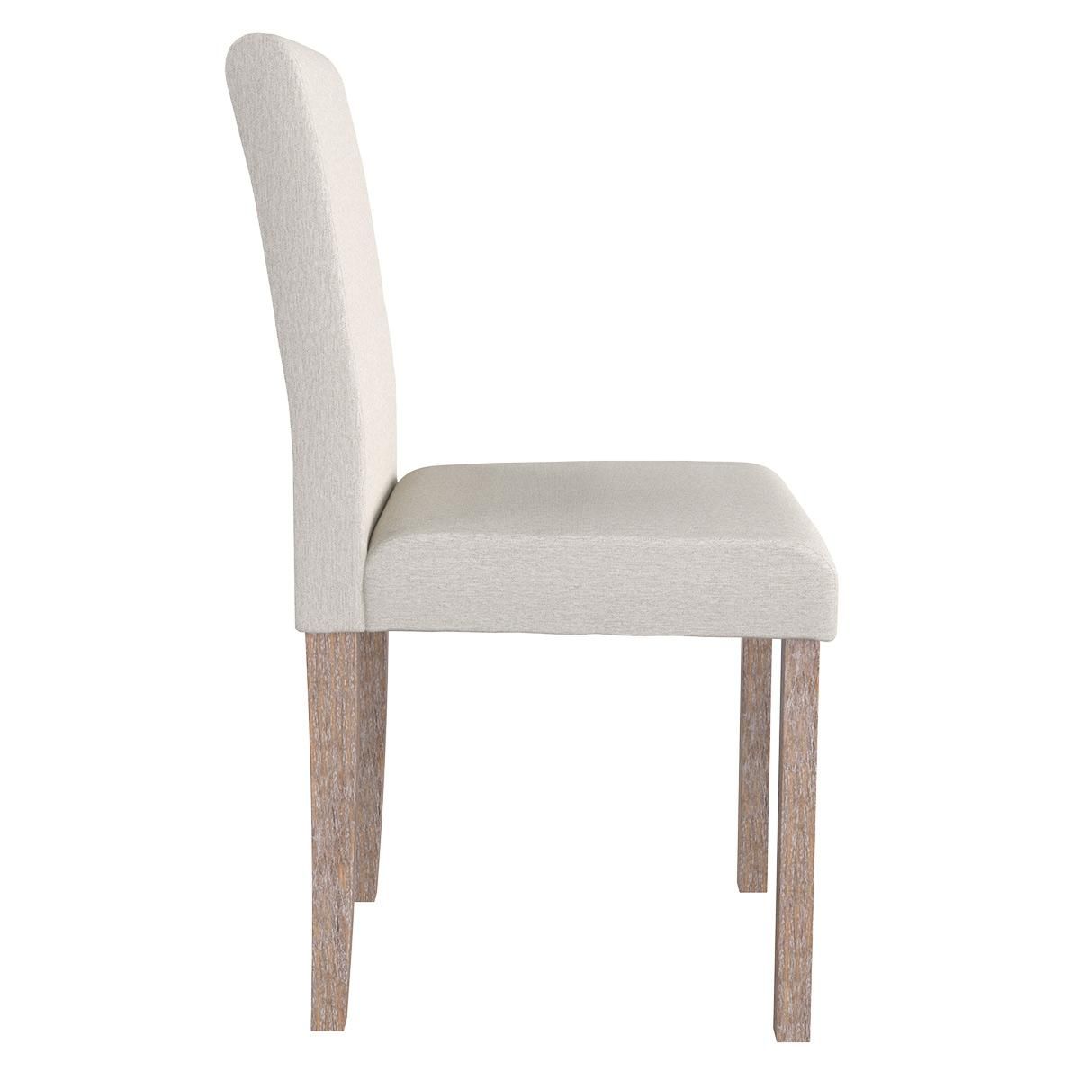 Rendez vous déco Lot de 2 chaises en tissu gris foncé et pieds en bois d'hévéa - Havane