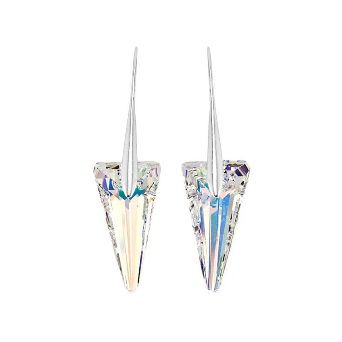 SC CRYSTAL Boucles d'oreilles triangles irisés SC Crystal ornées de Cristaux scintillants