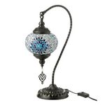 Paris Prix Lampe à Poser Mosaïque Design  Neal  44cm Bleu