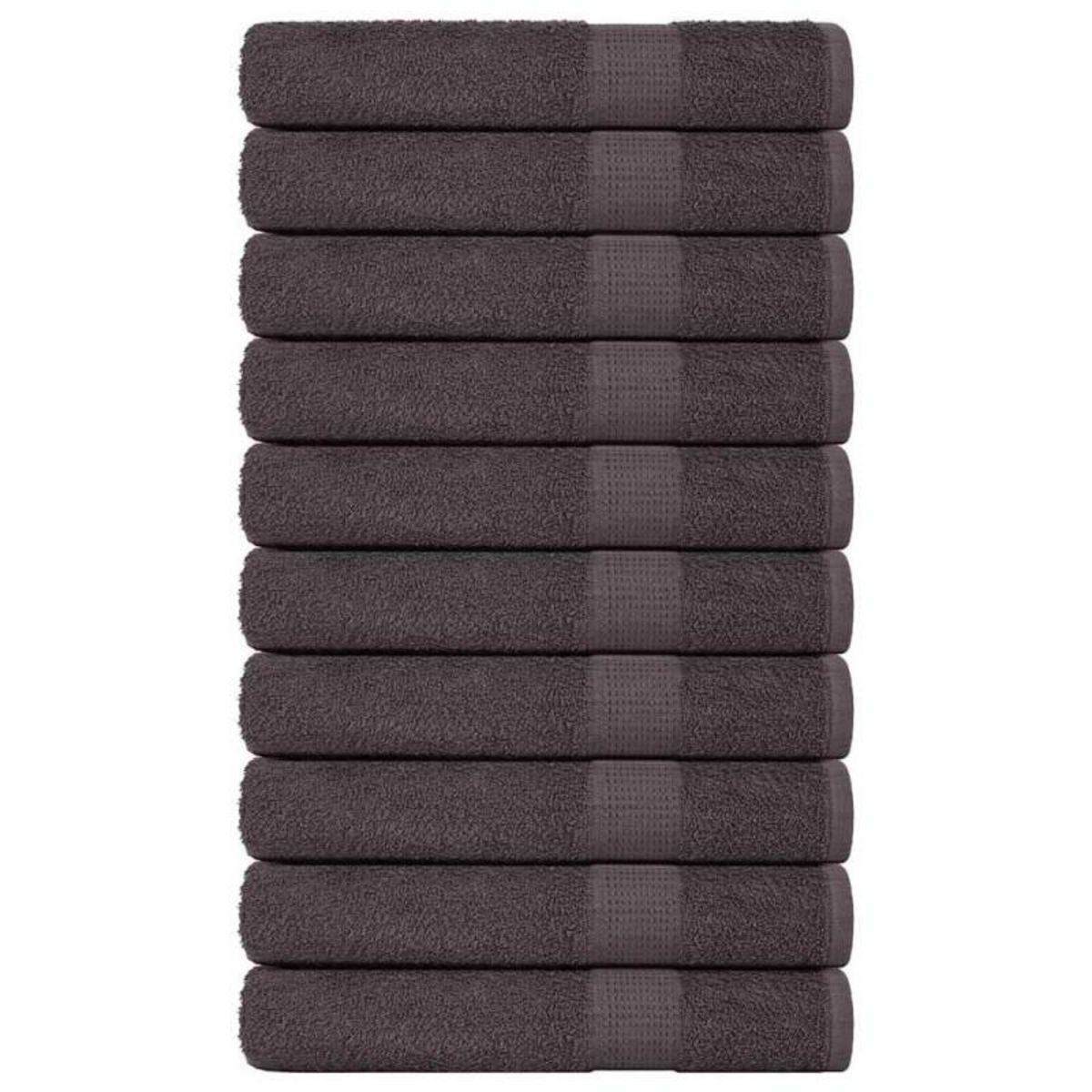 VIDAXL Serviettes 10 pcs anthracite 100x200 cm 360 g m² 100% coton