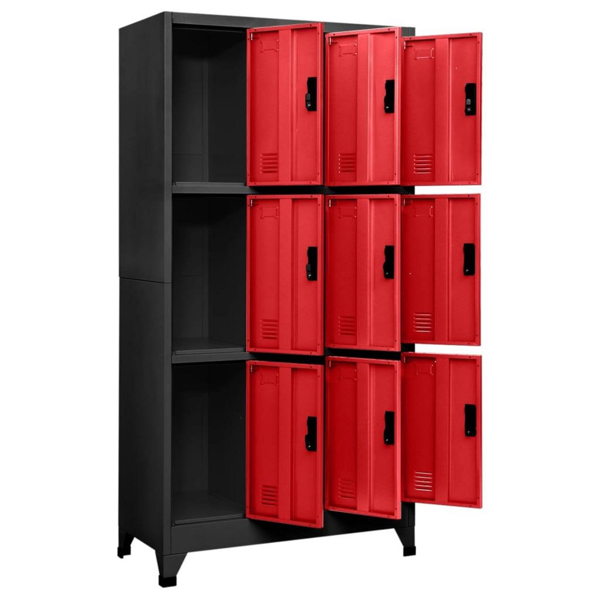 VIDAXL Armoire a casiers Anthracite et rouge 90x45x180 cm Acier