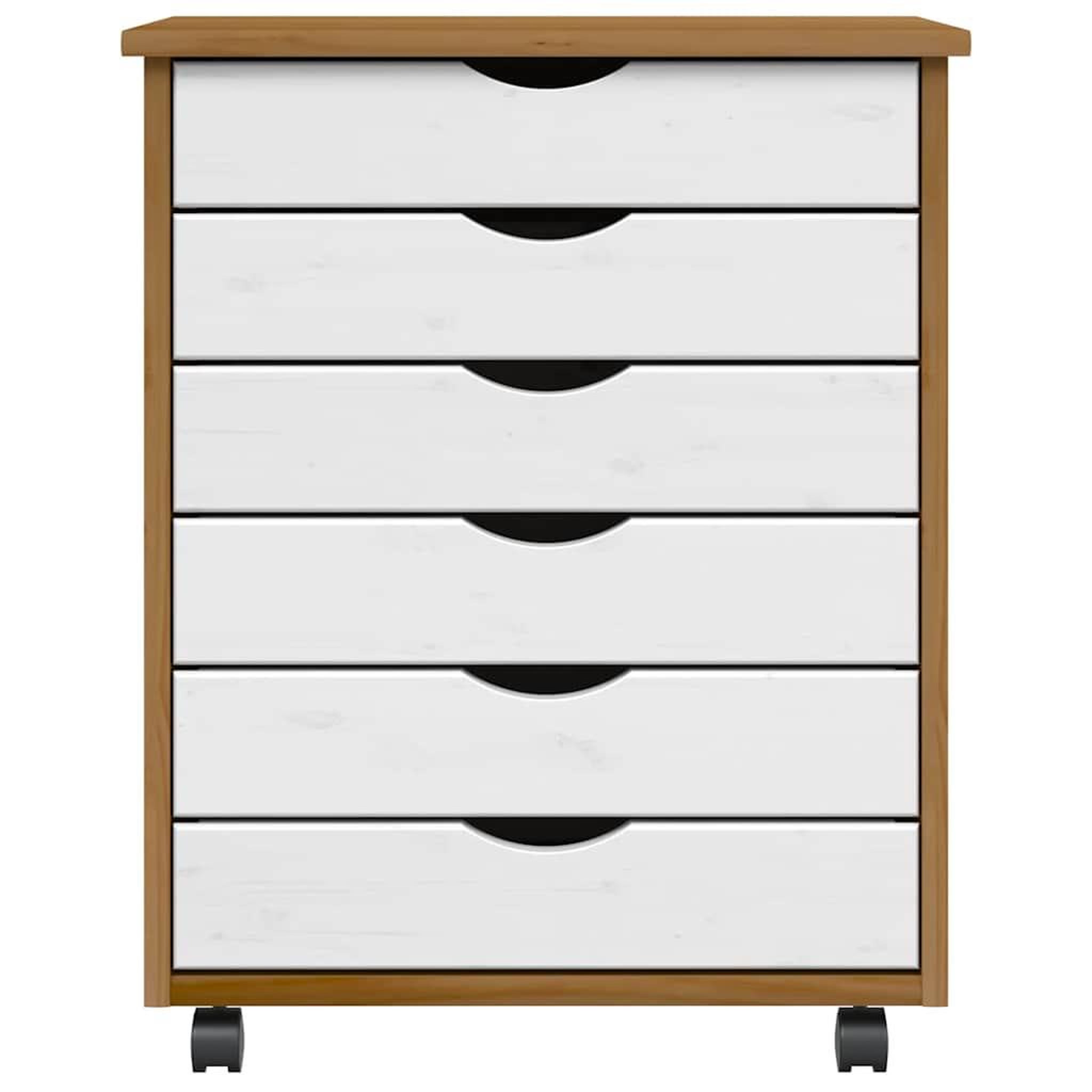 Voir la diapositive 3 : VIDAXL Armoire roulante avec tiroirs MOSS bois de pin marron miel