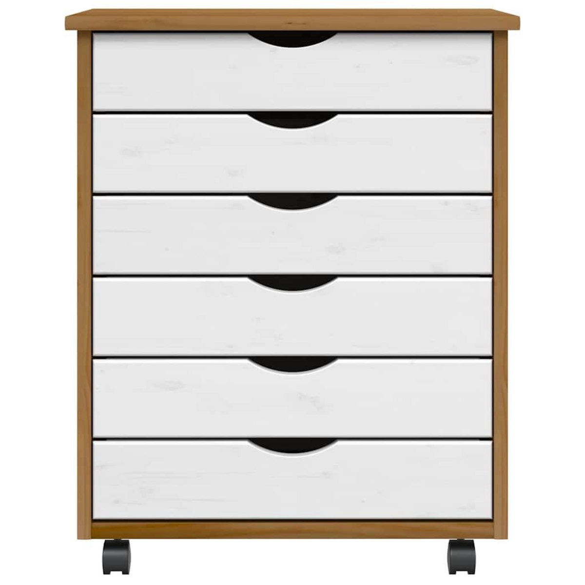 VIDAXL Armoire roulante avec tiroirs MOSS bois de pin marron miel