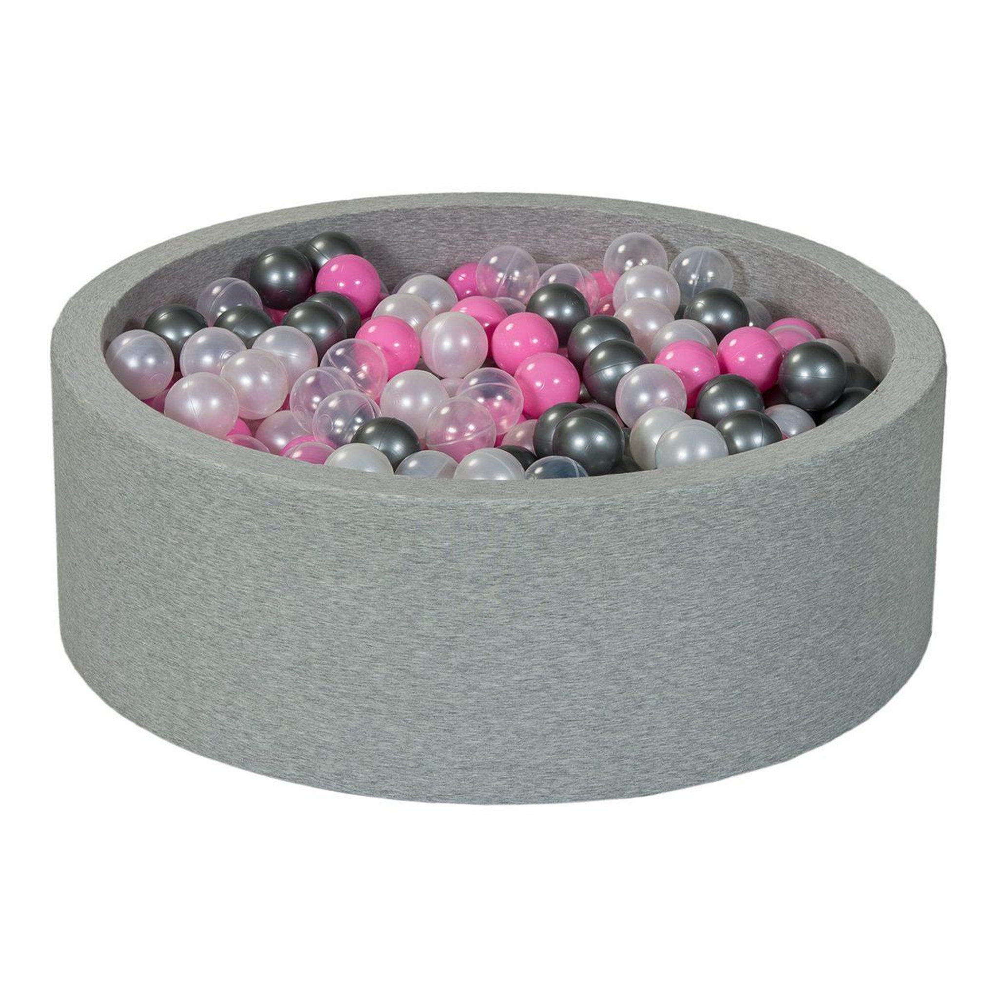VELINDA Piscine à balles aire de jeu + 450 balles perle, transparent, rose clair, argent
