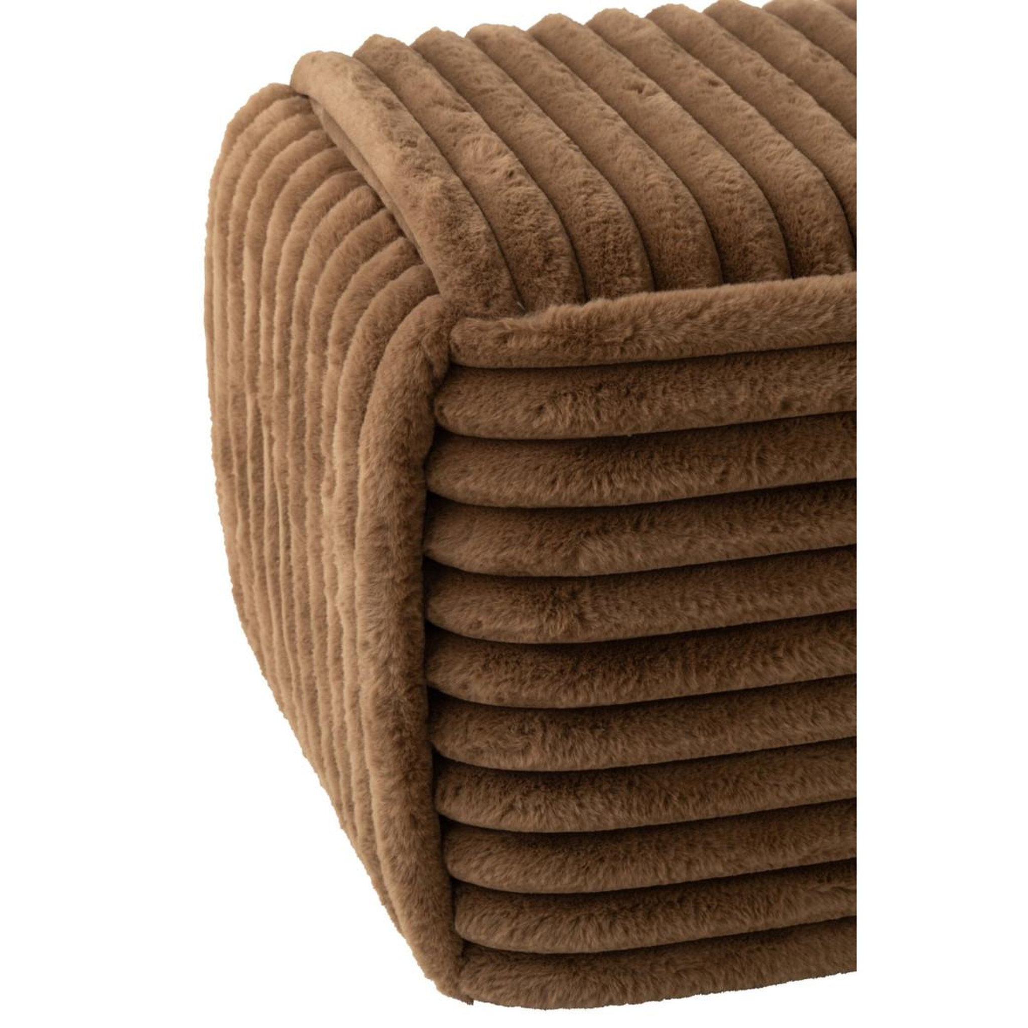 Voir la diapositive 4 : J-LINE Pouf carré côtelé  nuage  45cm marron