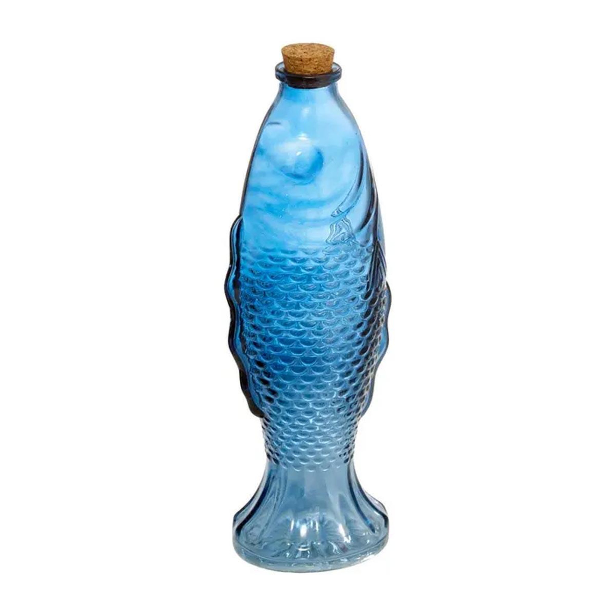 SECRET DE GOURMET Carafe poisson en verre  océania  54cl bleu
