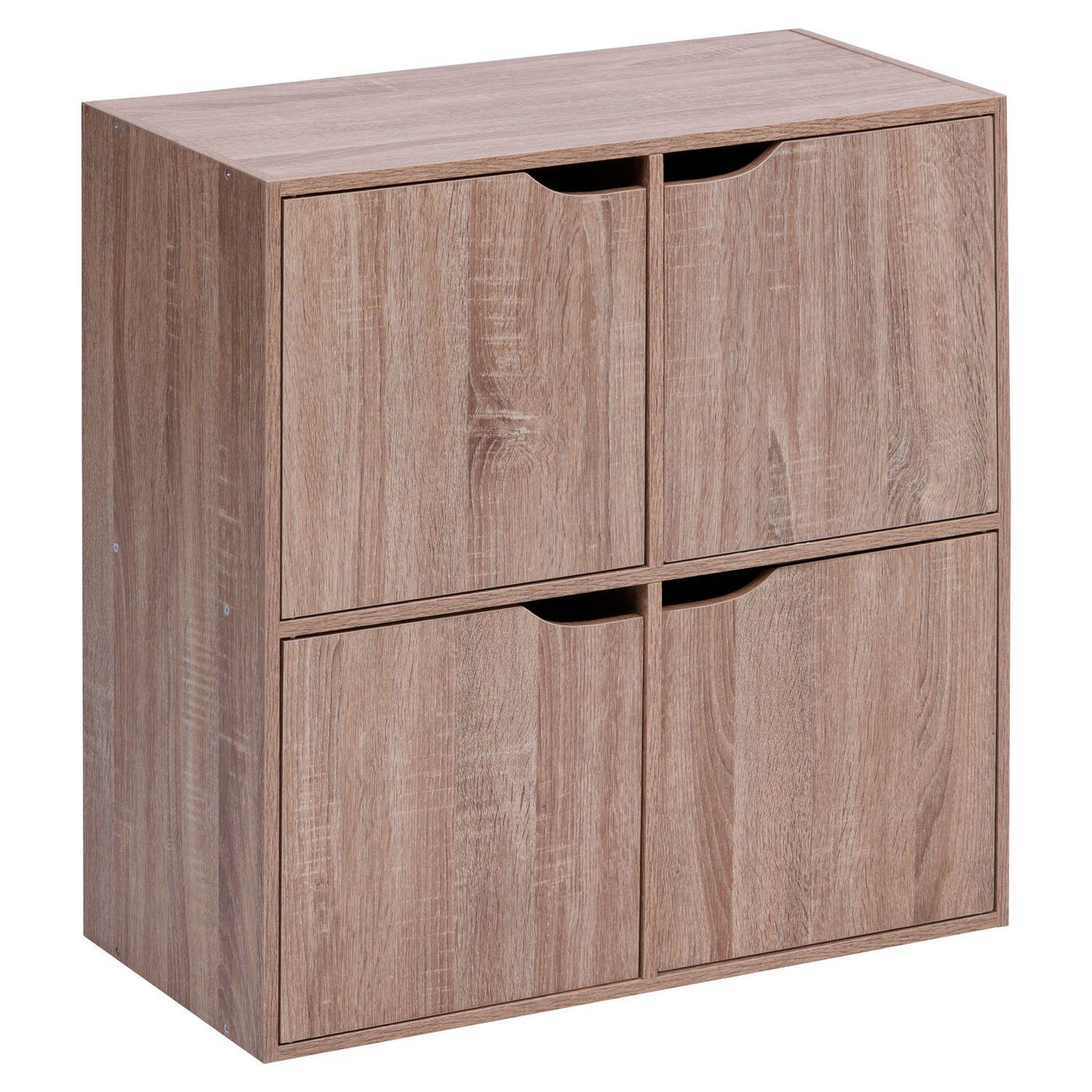 FIVE Etagère 4 cases effet bois mix'n door - beige