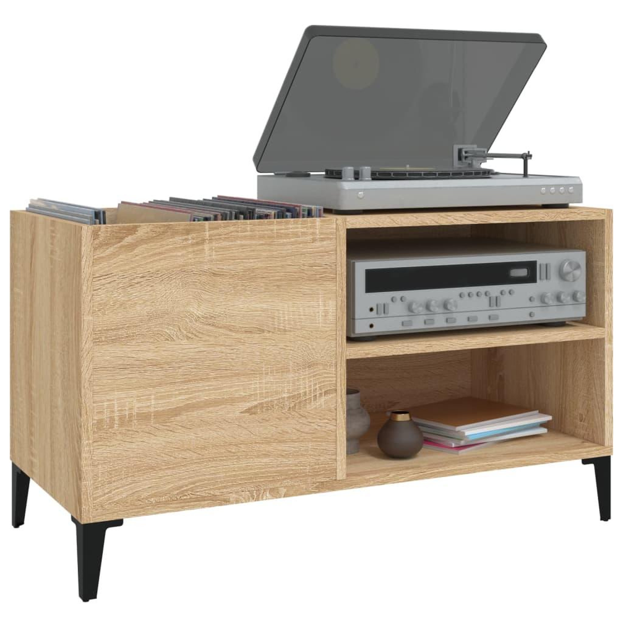 Voir la diapositive 4 : VIDAXL Armoire a disques chene sonoma 84,5x38x48 cm bois d'ingenierie