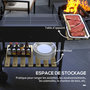 Voir la diapositive 6 : OUTSUNNY Barbecue à charbon sur pied double grille réglable 2 roues 2 étagères noir