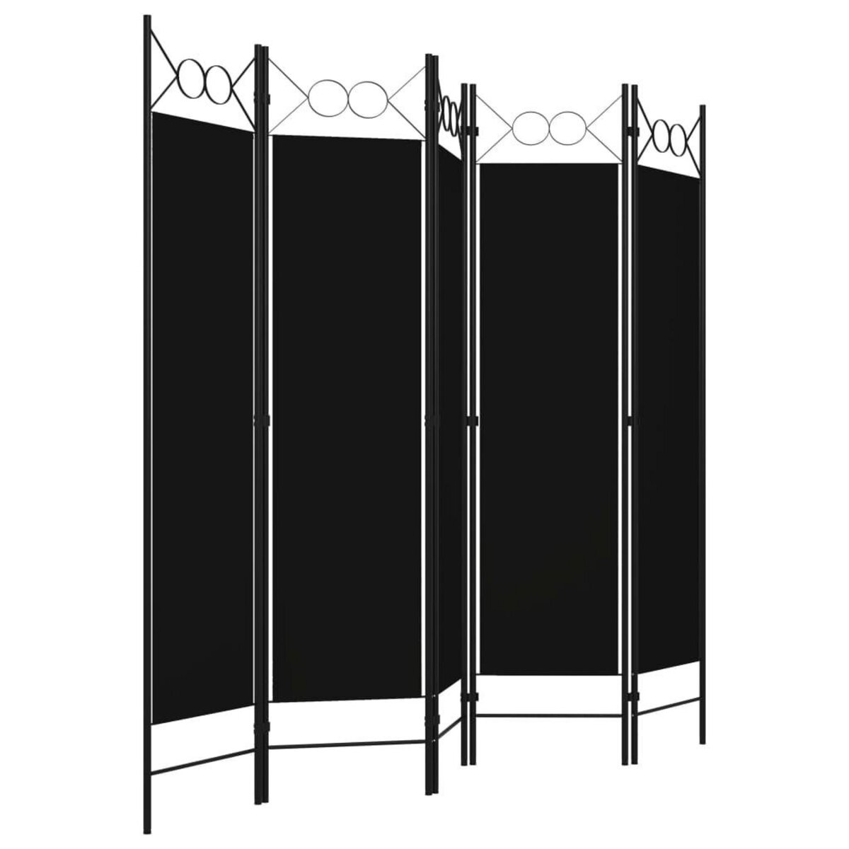 VIDAXL Cloison de separation 5 panneaux Noir 200x180 cm