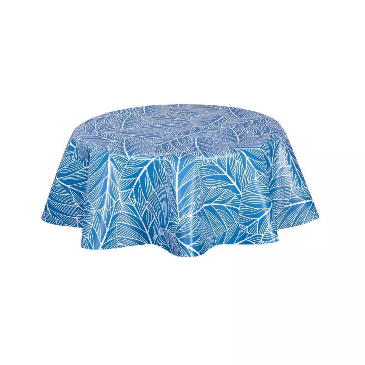 HABITABLE Nappe en toile cirée ronde Eloa - Diam. 135 cm - Bleu