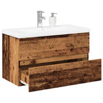VIDAXL Armoire lavabo avec bassin integre vieux bois