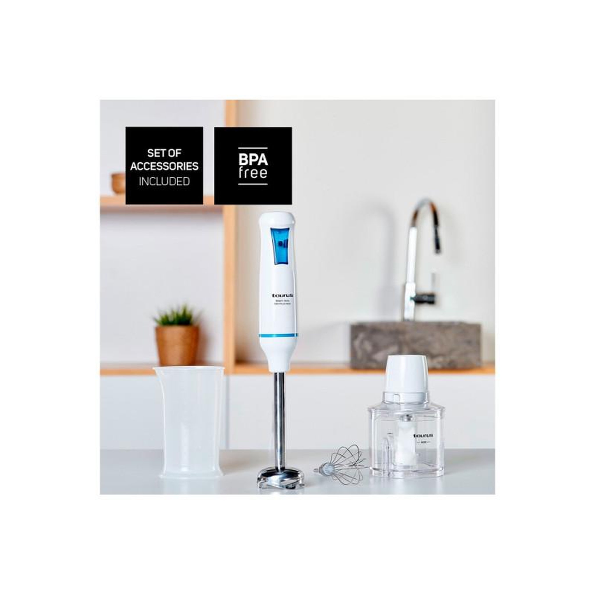 Voir la diapositive 2 : Taurus Pied mixeur Taurus ROBOT 750 PLUS INOX