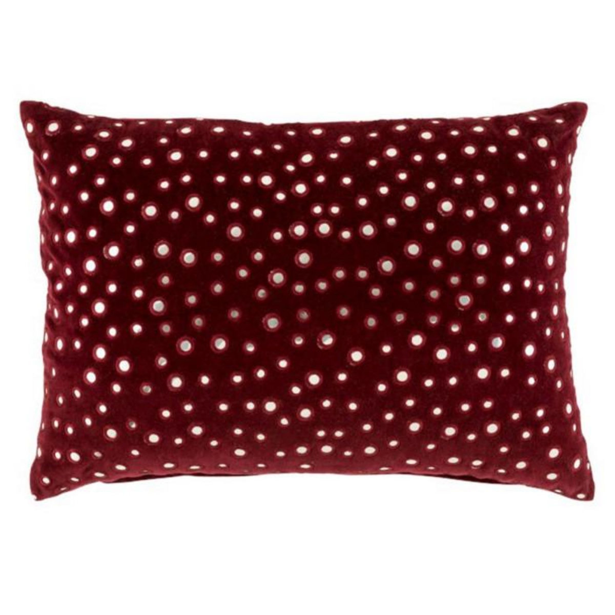 Paris Prix Coussin Rectangulaire  Miroir Coton  40x60cm Rouge