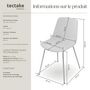 Voir la diapositive 6 : tectake Chaises en plastique grande coupe en plastique blanc/gris chrome Lot de 6