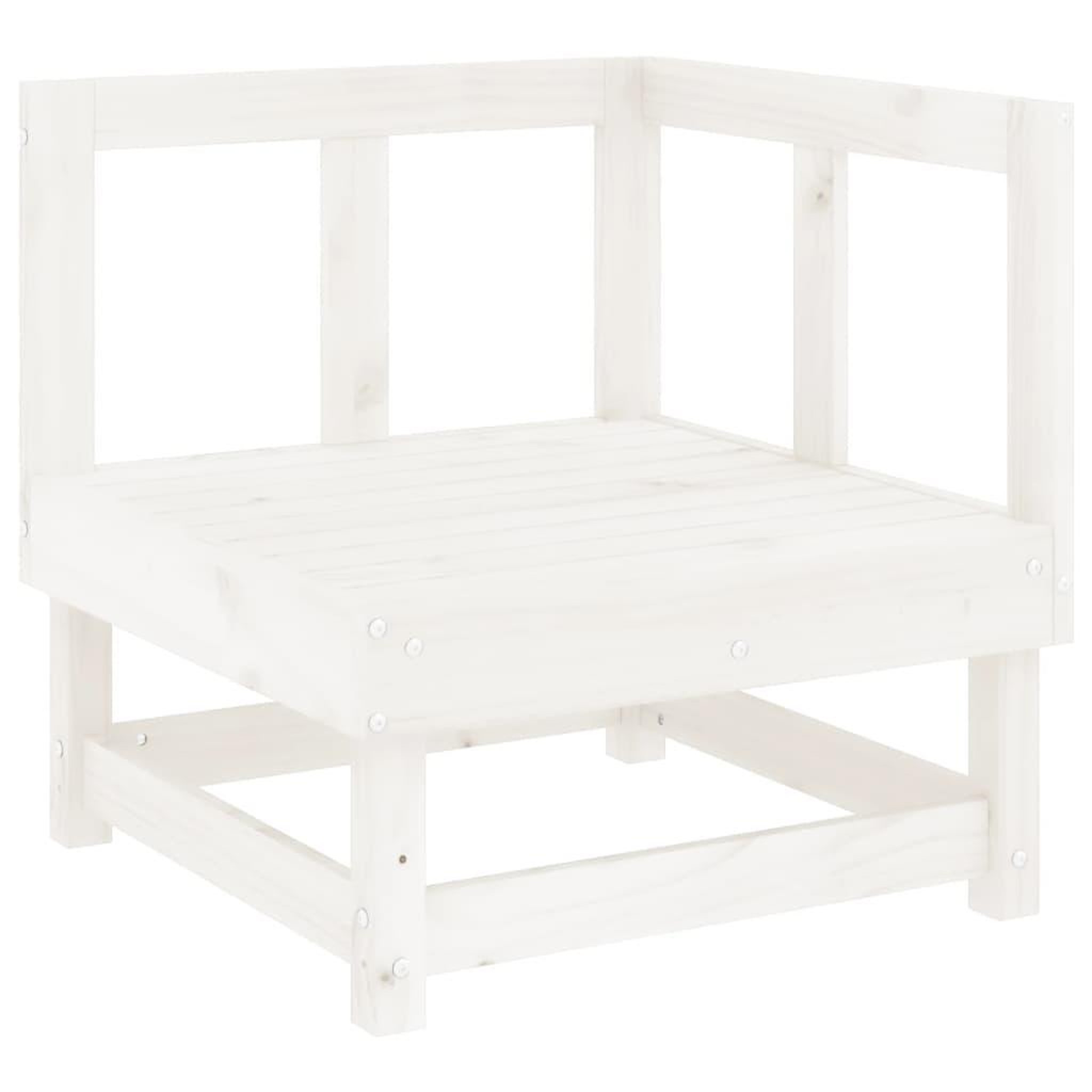 Voir la diapositive 5 : VIDAXL Salon de jardin 3 pcs blanc bois massif de pin