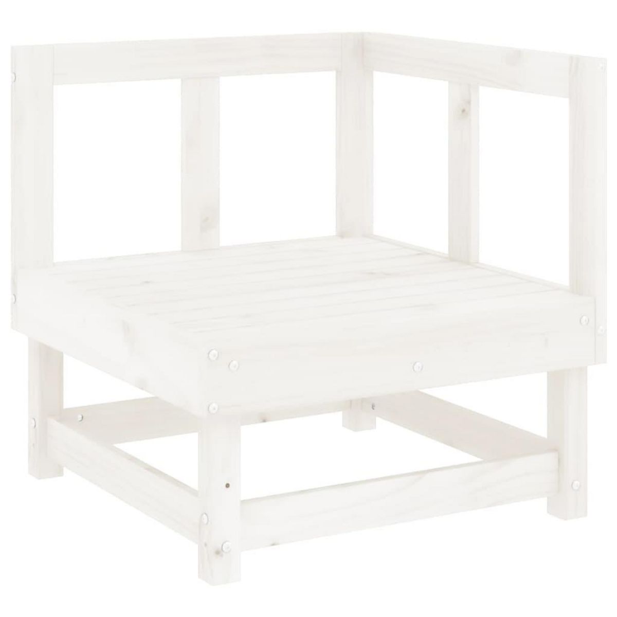 VIDAXL Salon de jardin 3 pcs blanc bois massif de pin