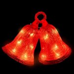 FEERIC LIGHT & CHRISTMAS Décoration Lumineuse Extérieur  Cloches  27cm Rouge