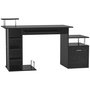 Voir la diapositive 1 : HOMCOM Bureau pour ordinateur table meuble pc informatique en MDF noir