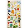 Voir la diapositive 4 : GLOBAL GIFT Scène à décorer pour enfants - À l'école ! - Stickers Puffies