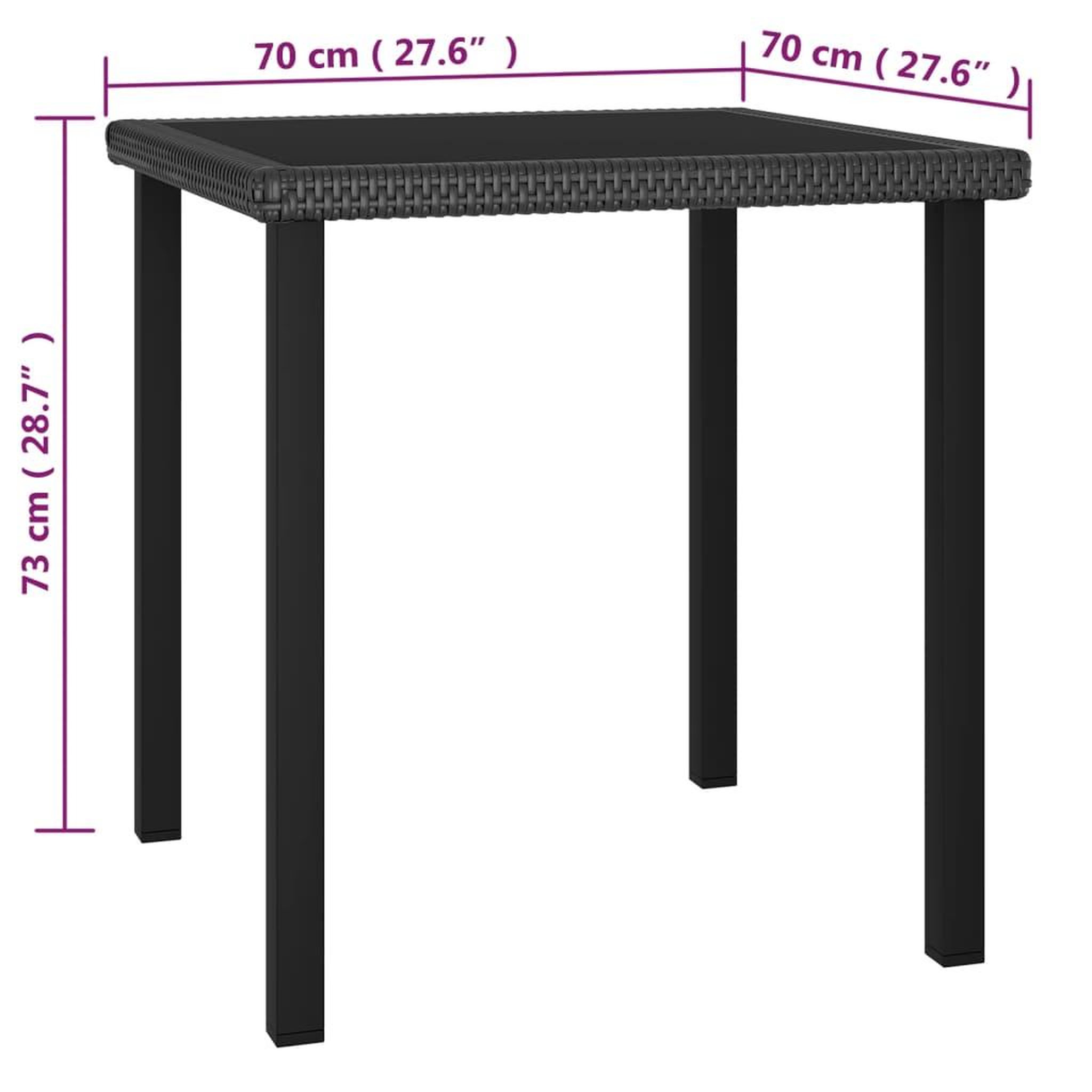 Voir la diapositive 6 : VIDAXL Ensemble a manger de jardin 3 pcs Resine tressee Noir