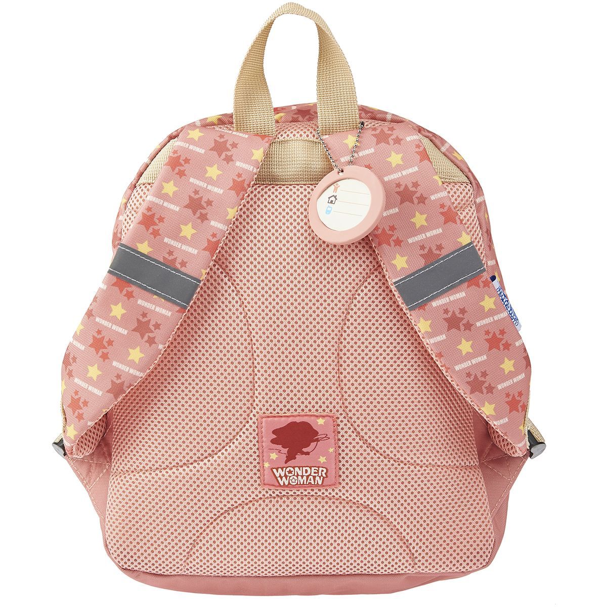 DC COMIC'S Sac maternelle rose avec pochette avant Wonder Woman