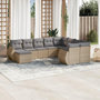 Voir la diapositive 1 : VIDAXL Salon de jardin avec coussins 10 pcs beige resine tressee