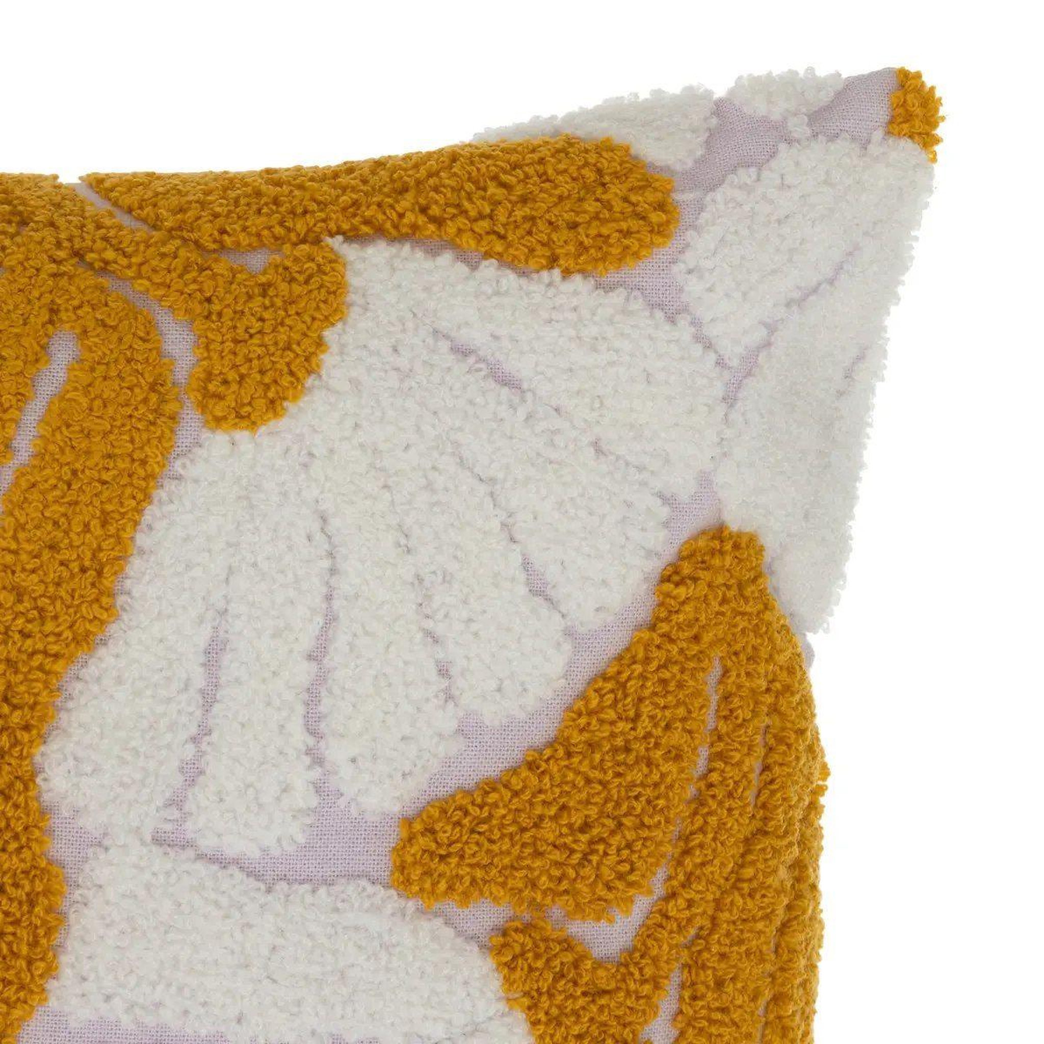 Voir la diapositive 2 : ATMOSPHERA Coussin déco brodé  daisy  30x50cm ocre