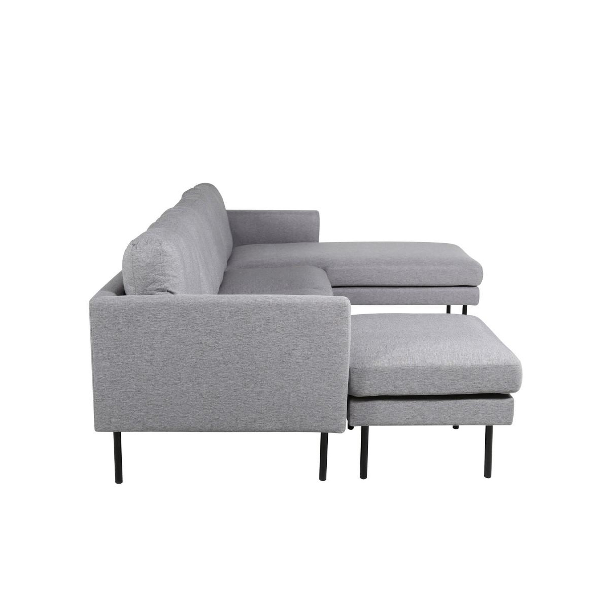 Voir la diapositive 3 : Paris Prix Canapé d'angle en tissu  zoom  260cm gris