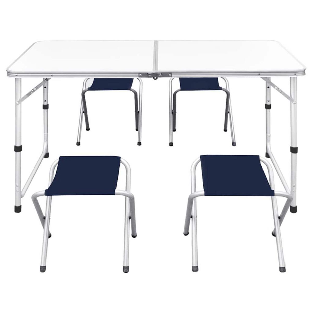 VIDAXL Ensemble de table pliable de camping et 4 tabourets 120x60 cm