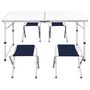 Voir la diapositive 2 : VIDAXL Ensemble de table pliable de camping et 4 tabourets 120x60 cm