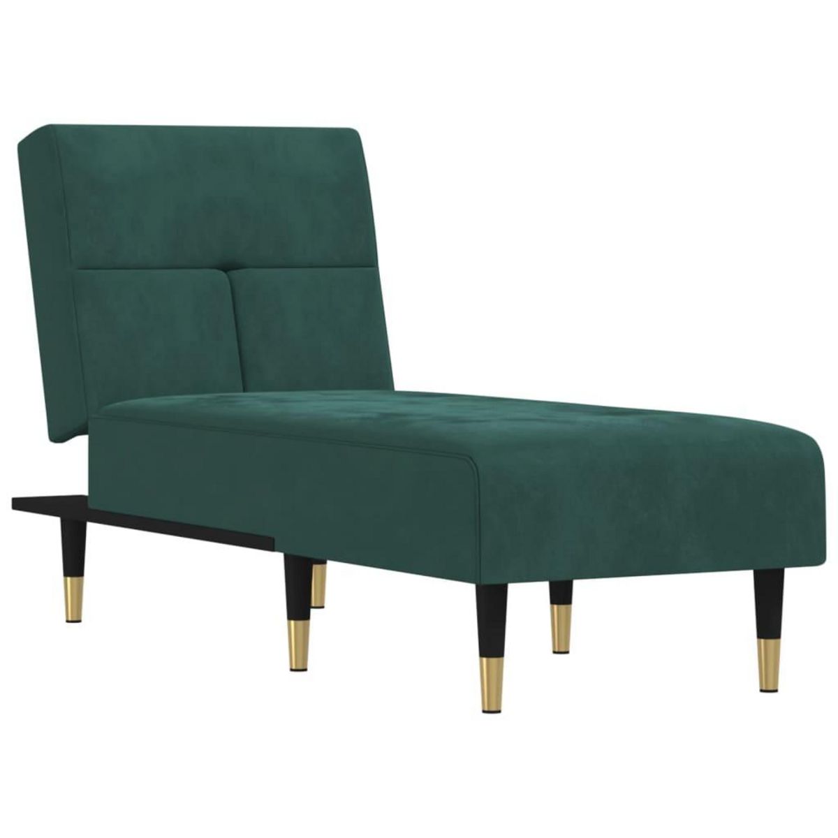 VIDAXL Chaise longue vert fonce velours