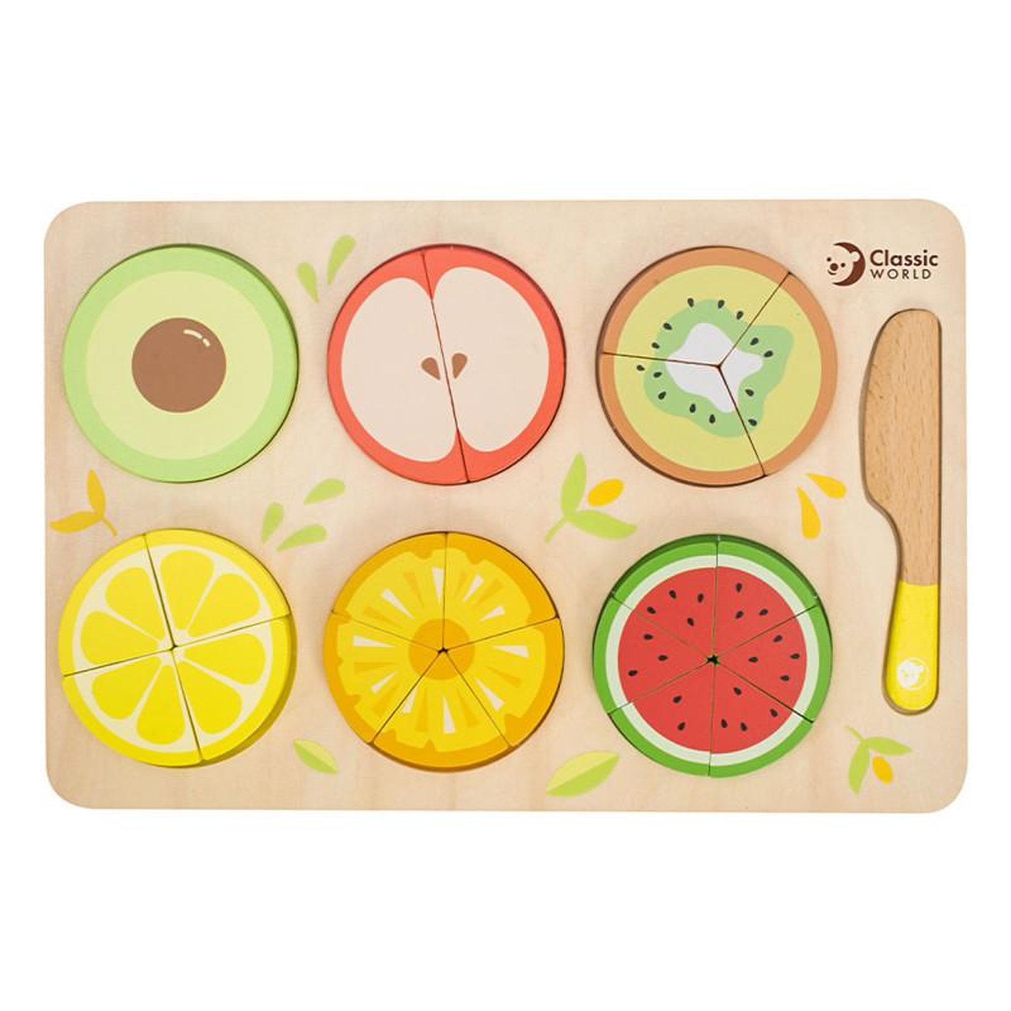 CLASSIC WORLD Classic World Wooden Fruit Puzzle Fractions, 22pcs. 20142