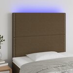 VIDAXL Tete de lit a LED Marron fonce 80x5x118/128 cm Tissu