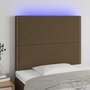 Voir la diapositive 1 : VIDAXL Tete de lit a LED Marron fonce 80x5x118/128 cm Tissu