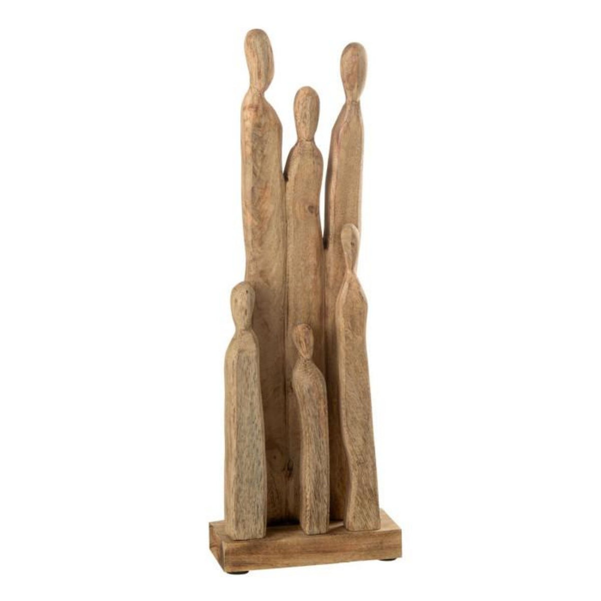 Paris Prix Statuette Déco en Bois  'Groupe de Personnages  60cm Naturel