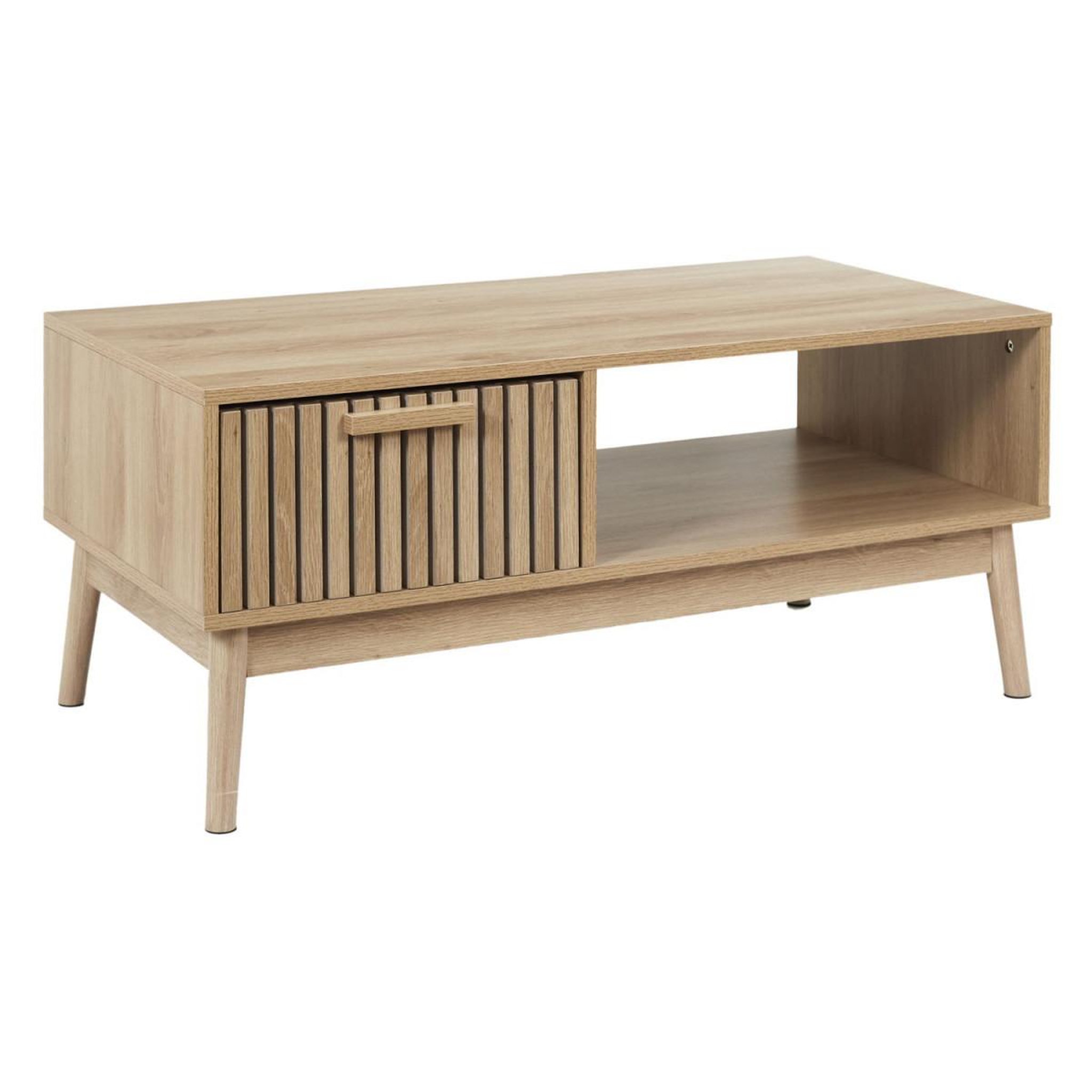 Voir la diapositive 4 : The Home Deco Factory Table basse avec tiroir  klaus  100cm marron