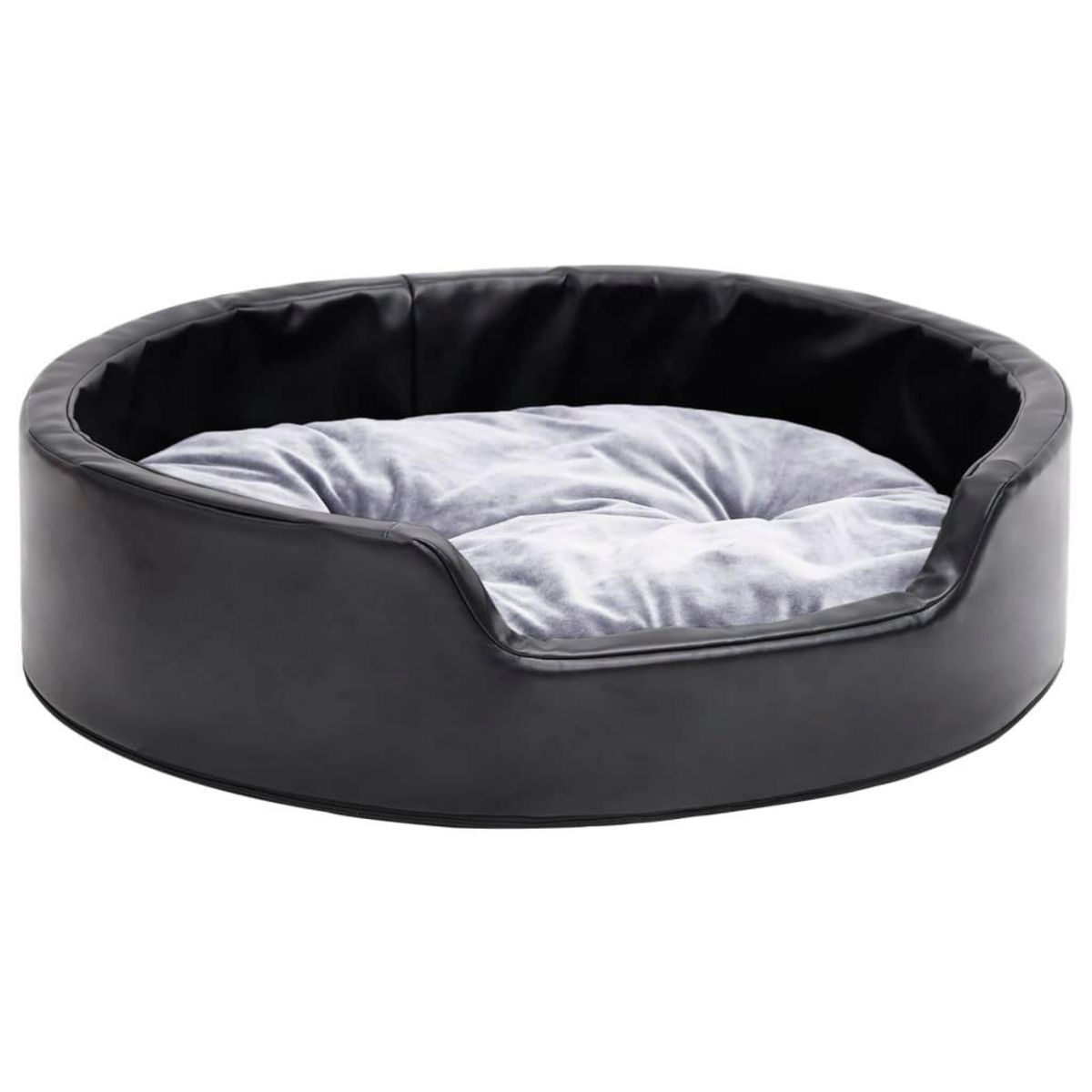VIDAXL Lit pour chiens Noir et gris 69x59x19 cm Peluche et similicuir