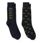 Lacoste 2x Paires de Chaussettes s/Vertes Homme Lacoste RA1513. Coloris disponibles : Bleu