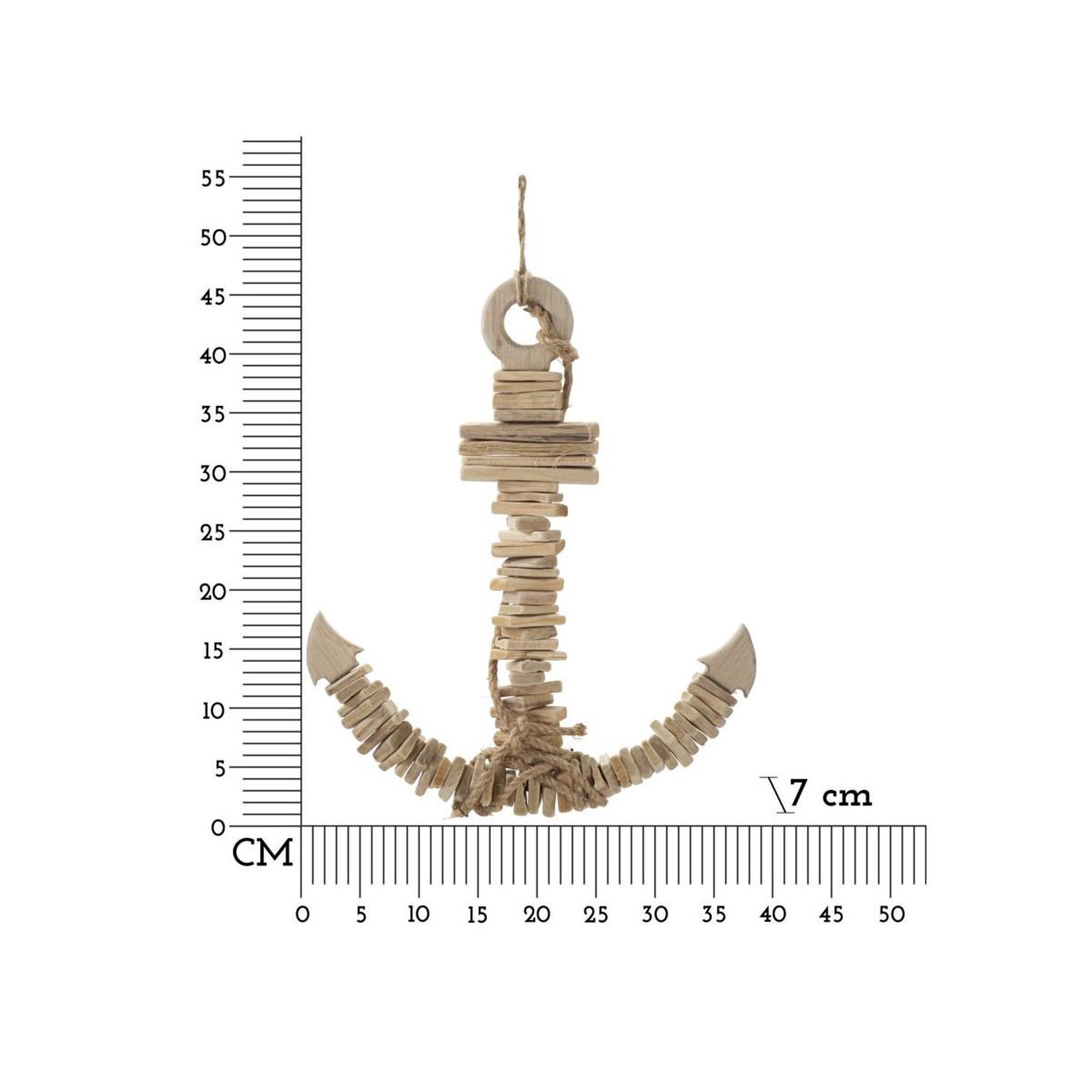 Voir la diapositive 6 : Paris Prix Décoration murale en bois à suspendre  ancre  46cm naturel