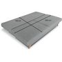 Voir la diapositive 3 : MARKET24 Banquette convertible - 3 places - NAOTO - Tissu gris clair - Coffre de rangement - 202 x 98 x 98 cm
