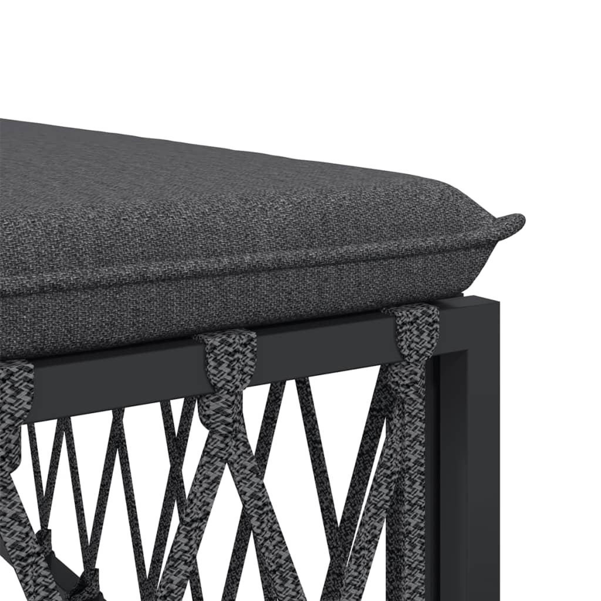 Voir la diapositive 5 : VIDAXL Repose-pied de jardin avec coussin anthracite tissu tisse
