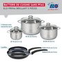 Voir la diapositive 2 : ELO Ensemble de 2 Poêles de cuisson 24 et 28 cm et 3 faitouts 14, 20 et 24 cm Elo Prima Brillant