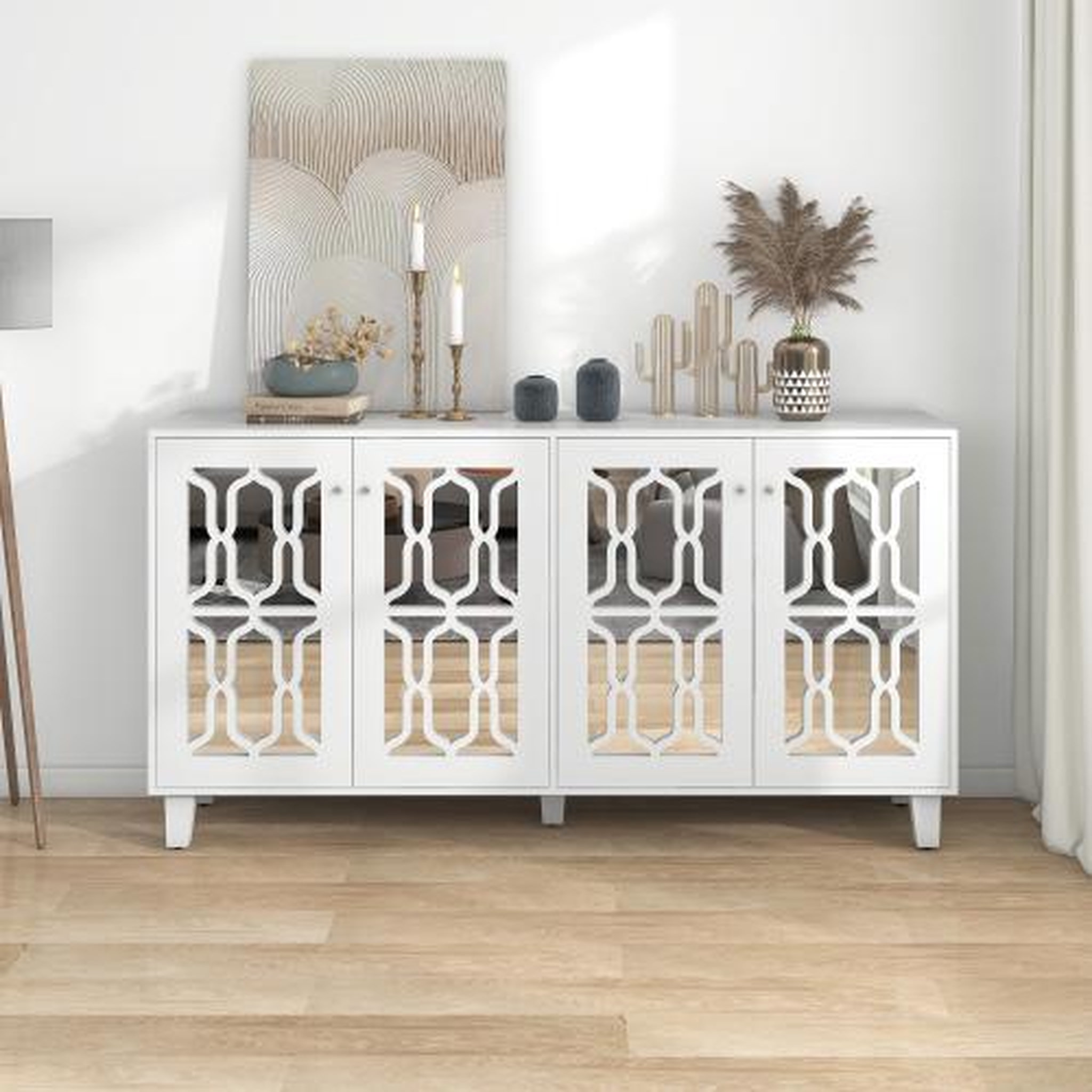Voir la diapositive 2 : MERAX Buffet 4 porte(s) 0 tiroir(s) - 160 cm blanc mdf