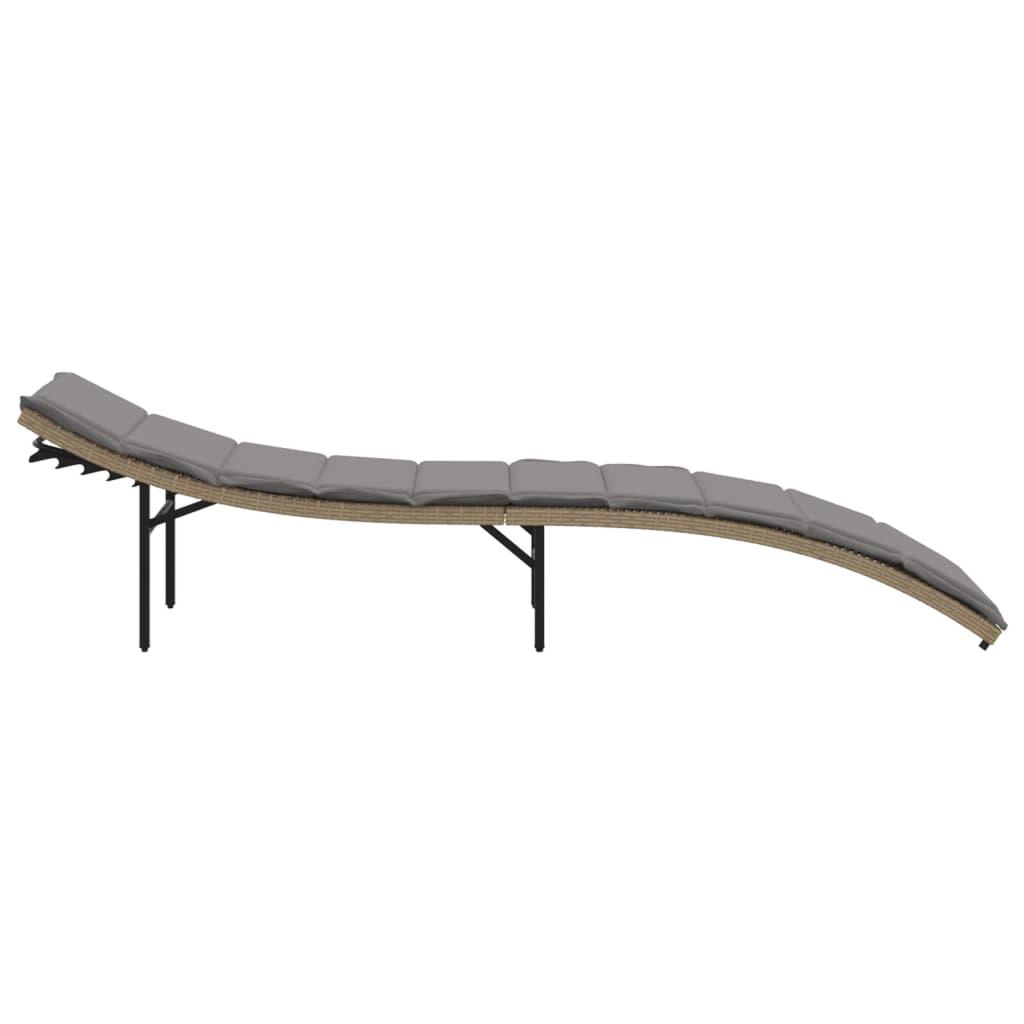 Voir la diapositive 5 : VIDAXL Chaise longue avec coussin beige 55x199x50 cm resine tressee
