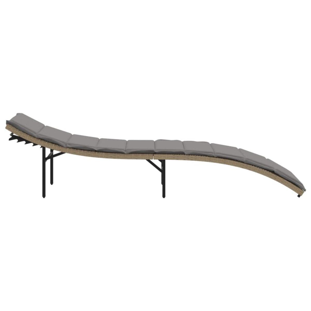 VIDAXL Chaise longue avec coussin beige 55x199x50 cm resine tressee