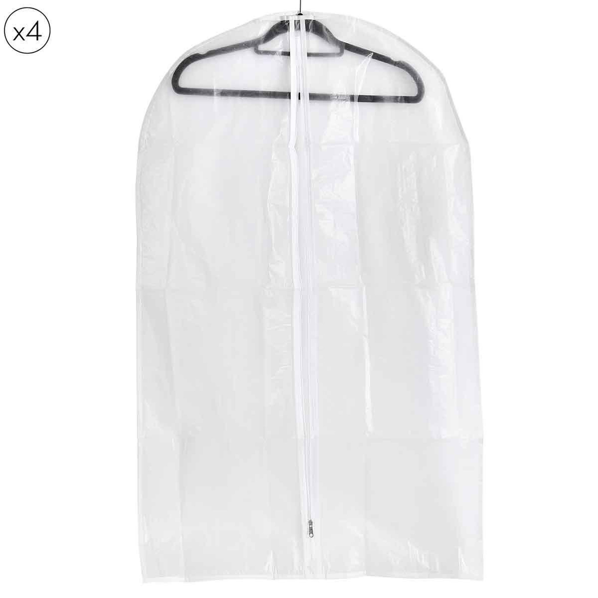 Voir la diapositive 1 : Je cherche une idee Lot de 4 Housses de Protection  Habits  98cm Transparent