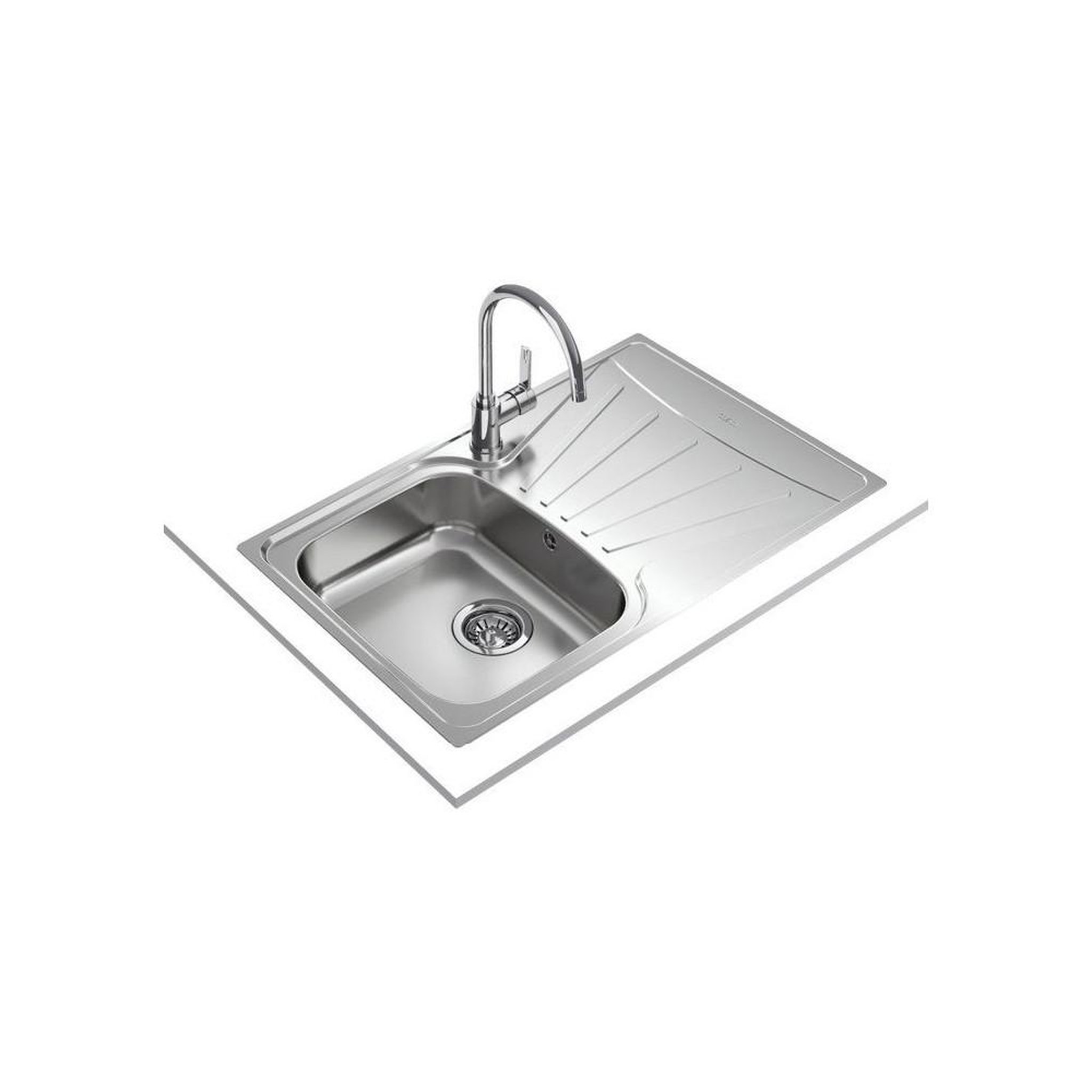 Voir la diapositive 5 : TEKA Teka starbright 45 évier encastrable réversible en inox mat, 1 cuve et 1 égouttoir, vidange manuelle panier 3½ avec siphon